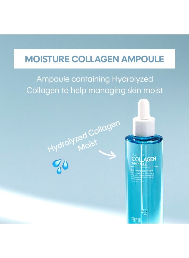 TENZERO Moisture Collagen Ampoule 110ml - Large Size K-Beauty Face Serum with Hydrolyzed Marine Collagen for Intense Hydration, Skin Firming, Anti-Aging & Wrinkle Care - Radiant Glass Skin Glow Serum - Image 2